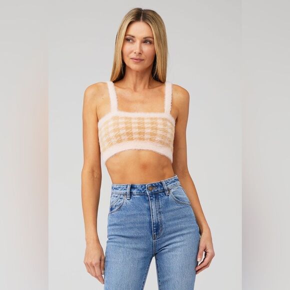 For Love & Lemons Women's Cher Crop Sweater Tank Size Small - Picture 3 of 4